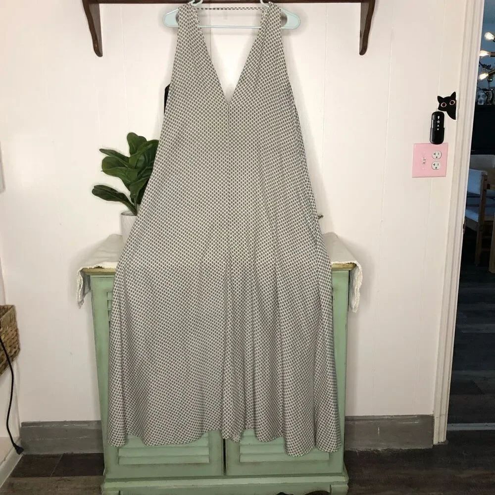 Scotch & Soda Womens Sleeveless V-Neck Shift Maxi Dress M-L Black & White